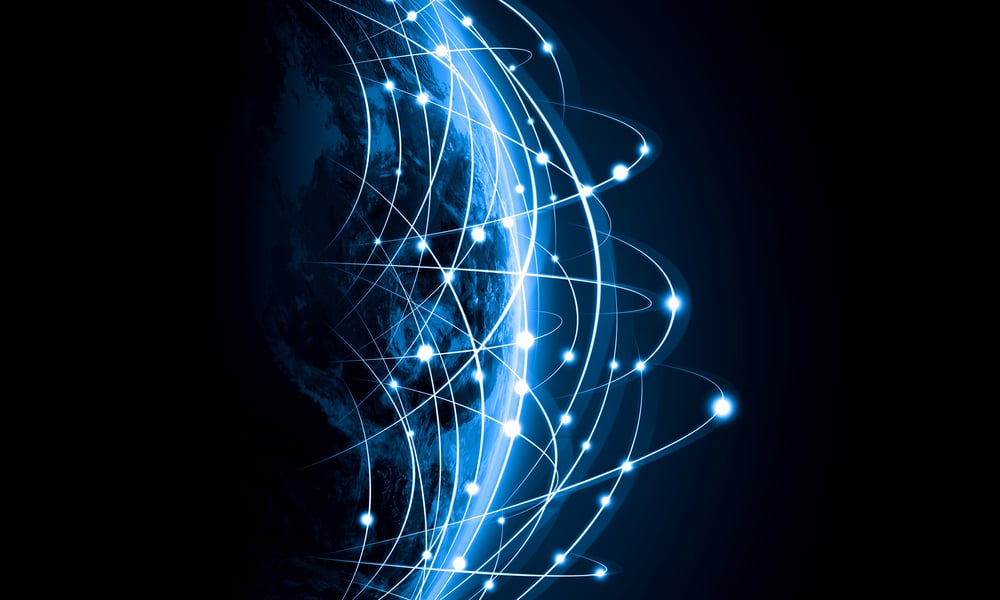 Blue vivid image of globe. Globalization concept. Elements of this image are furnished by NASA Blue vivid image of globe. Globalization concept. Elements of this image are furnished by NASA